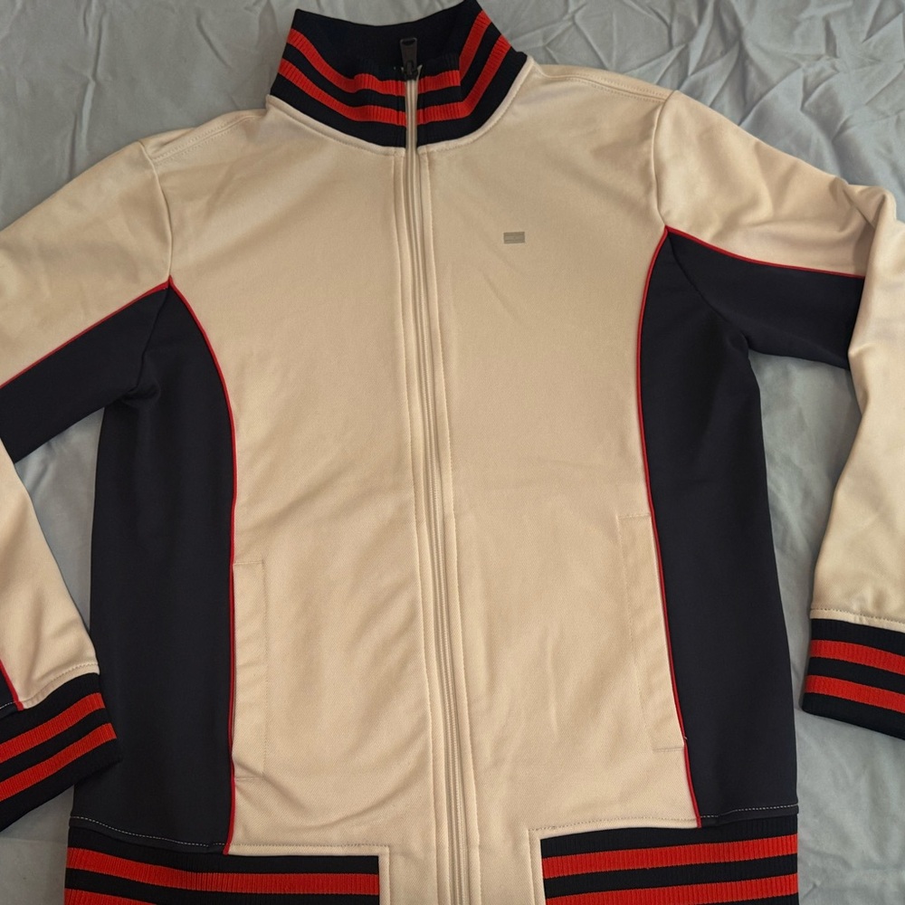 Tommy Hilfiger Cream and Navy Jacket with Red Accents